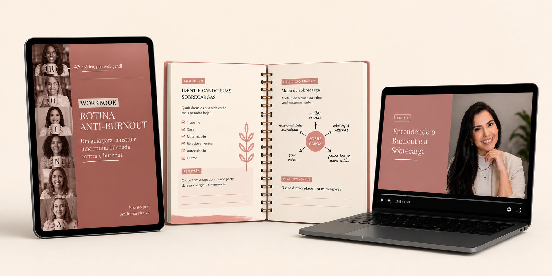 Workbook Rotina Anti-Burnout e Videoaula Andressa Nunes